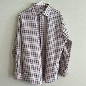 Nordstrom rack pink and black checkered dress shirt